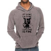 It's Fine I'm Fine Everything Is Fine Stressed Out Black Cat T Shirt Vintage Hoodie | Artistshot