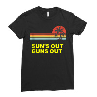 Sun's Out Guns Out Bodybuilding Summer Meme Weightlifting Tank Top Ladies Fitted T-shirt | Artistshot