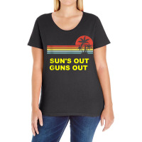 Sun's Out Guns Out Bodybuilding Summer Meme Weightlifting Tank Top Ladies Curvy T-shirt | Artistshot