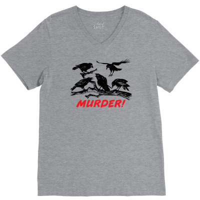 Murder Of Crows V-neck Tee Designed By Chilistore