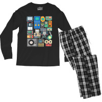 80s 90s Video Game Retro Vintage Classic Arcade Painting Men's Long Sleeve Pajama Set | Artistshot