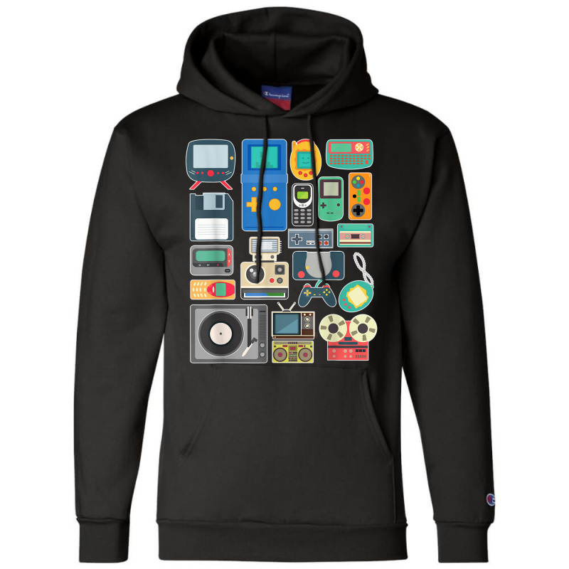 80s 90s Video Game Retro Vintage Classic Arcade Painting Champion Hoodie by FrederickDesign | Artistshot