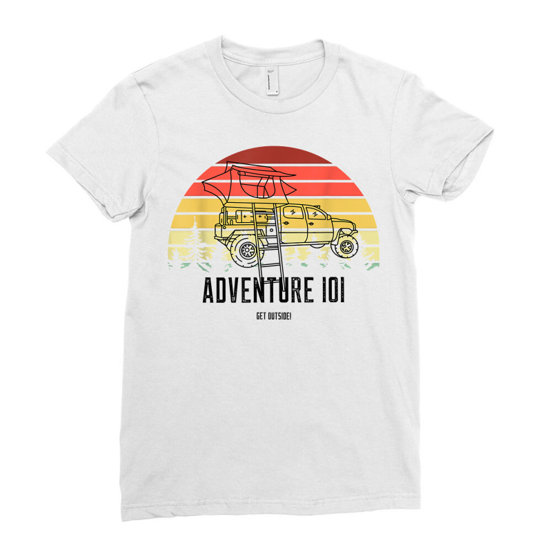 Retro Sunset Vintage Taco Tacoma Overlanding. T Shirt Ladies Fitted T-Shirt by zagelmaglime | Artistshot