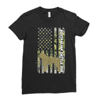 Vintage Hunting Camouflage Us Flag Australian Cattle Dog Ladies Fitted T-shirt | Artistshot