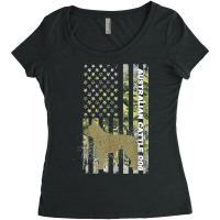 Vintage Hunting Camouflage Us Flag Australian Cattle Dog Women's Triblend Scoop T-shirt | Artistshot