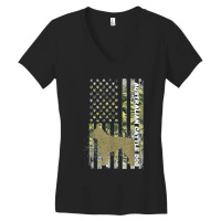 Vintage Hunting Camouflage Us Flag Australian Cattle Dog Women's V-neck T-shirt | Artistshot