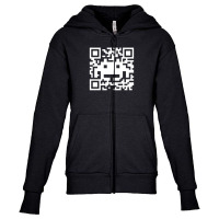 Space Alien Qr Code Youth Zipper Hoodie | Artistshot