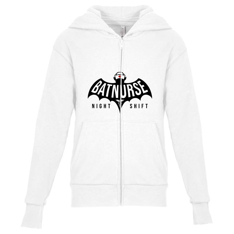 Bat Nurse Night Shift Youth Zipper Hoodie | Artistshot