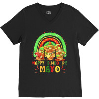 Womens Cute Gnome Cinco De Mayo Rainbow Mexican Fiesta Match Outfit V-neck Tee | Artistshot