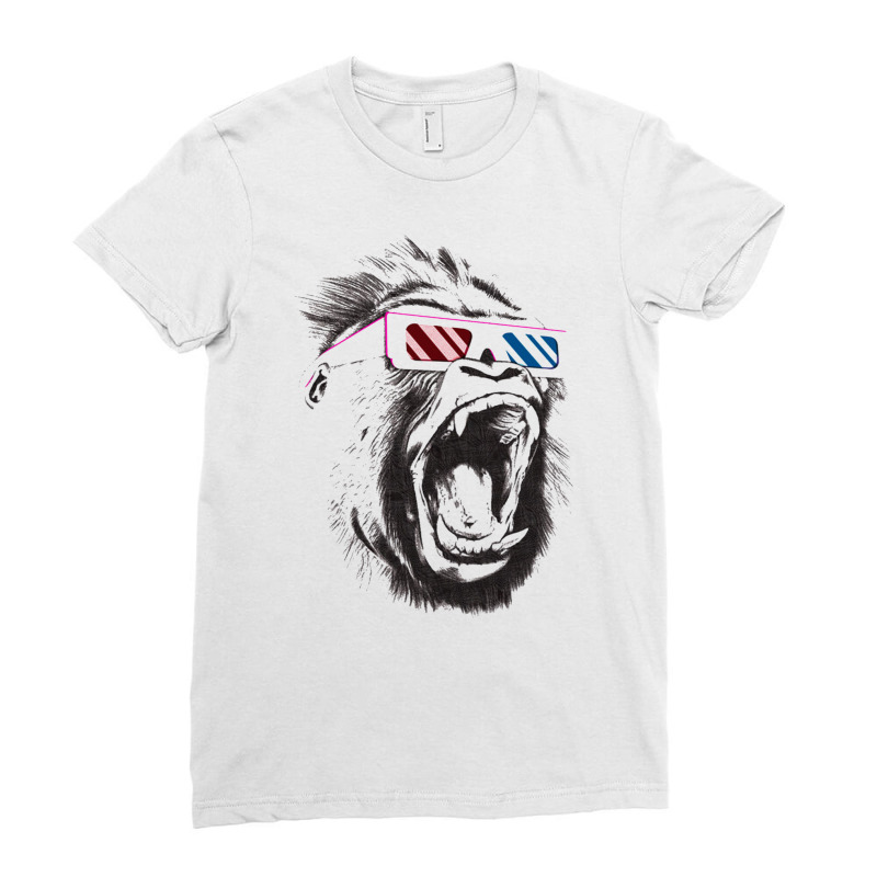 Gorilla Ape Ladies Fitted T-shirt By Cm-arts - Artistshot
