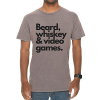 Beard, Whiskey   Video Games  Manly Whiskey Drinker Vintage T-shirt | Artistshot