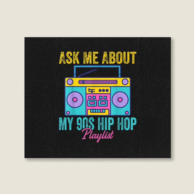 90s Hip Hop Clothing Rap Music Nostalgia Old School Gangster Men Women Landscape Canvas Print | Artistshot