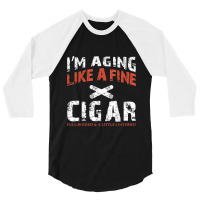 I'm Aging Like A Fine Cigar Old Man Drinking Music Retro 3/4 Sleeve Shirt | Artistshot