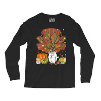 Womens Funny Gnome Leopard & Pumpkin Autumn Leaves Thanksgiving Long Sleeve Shirts | Artistshot