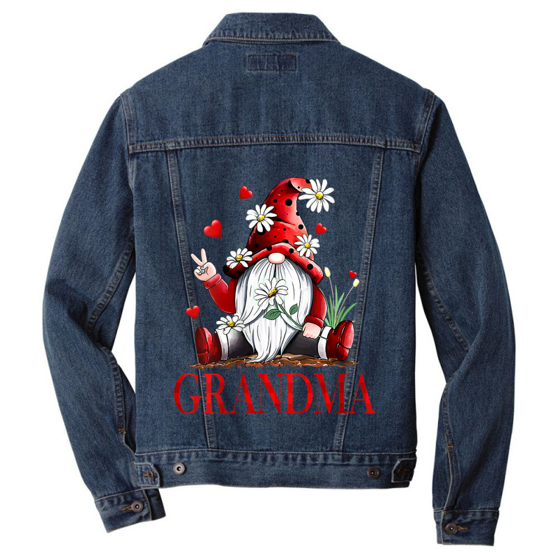 Womens Funny Love Being Called Grandma Gnome Valentine Day Matching Men Denim Jacket | Artistshot