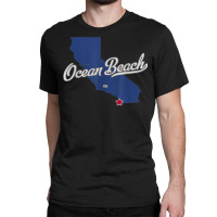 Ocean Beach California San Diego Ca Map T Shirt Classic T-shirt | Artistshot