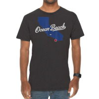 Ocean Beach California San Diego Ca Map T Shirt Vintage T-shirt | Artistshot