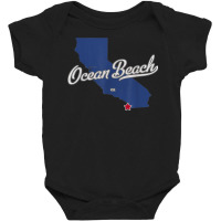 Ocean Beach California San Diego Ca Map T Shirt Baby Bodysuit | Artistshot