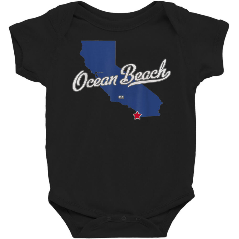 Ocean Beach California San Diego Ca Map T Shirt Baby Bodysuit | Artistshot