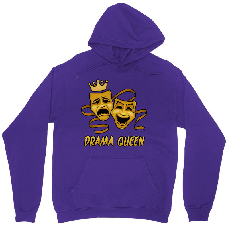 Drama Queen Comedy And Tragedy Gold Theater Masks Unisex Hoodie by fizzgig | Artistshot