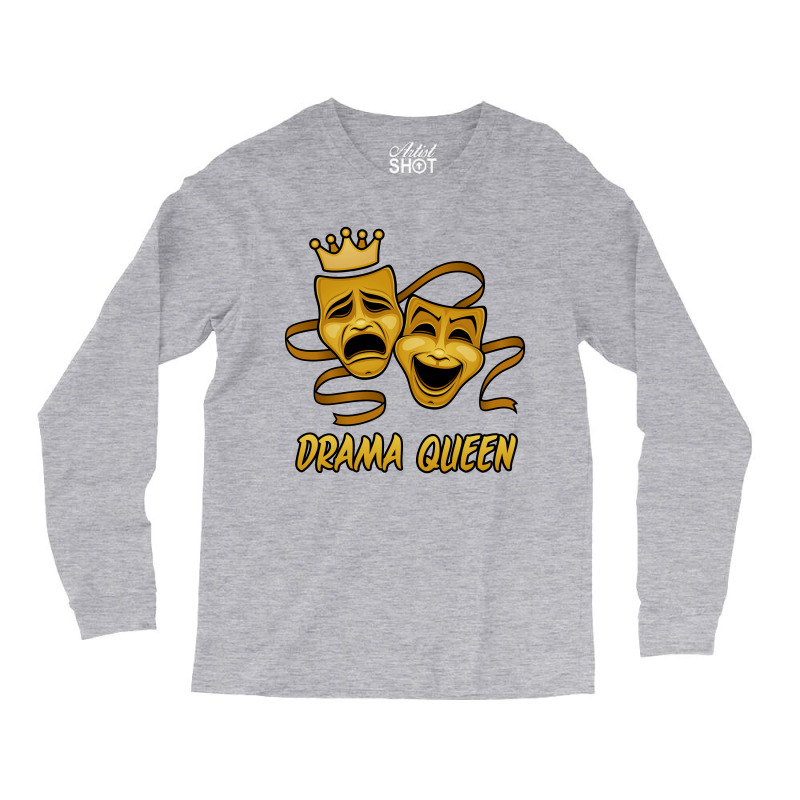 Drama Queen Comedy And Tragedy Gold Theater Masks Long Sleeve Shirts by fizzgig | Artistshot