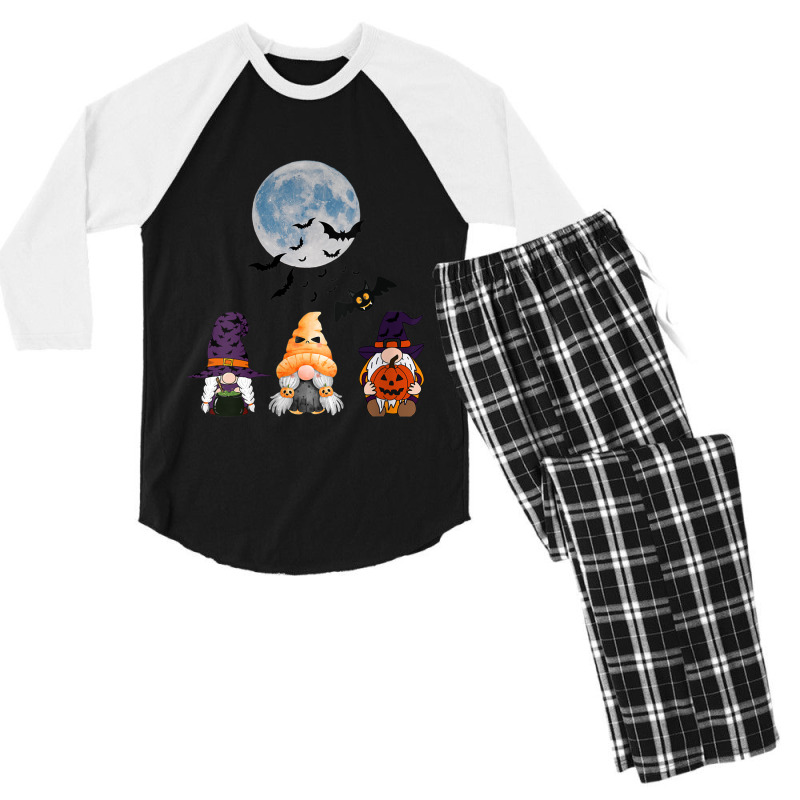 Womens Gnome Witch Halloween Pumpkin Autumn Fall Holiday 2022 Men's 3/4 Sleeve Pajama Set | Artistshot