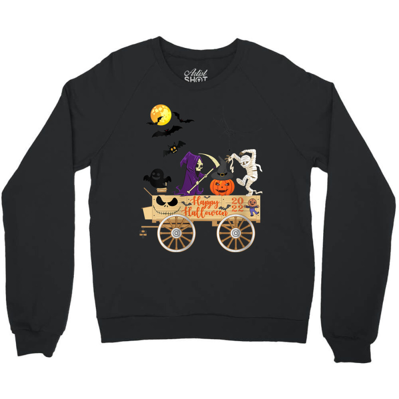 Womens Gnome Witch Halloween Pumpkin Autumn Fall Holiday 2022 Crewneck Sweatshirt | Artistshot