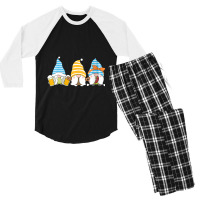 Womens Gnomes Eating Oktoberfest Prfetzel Sausage Bratwurst German Men's 3/4 Sleeve Pajama Set | Artistshot