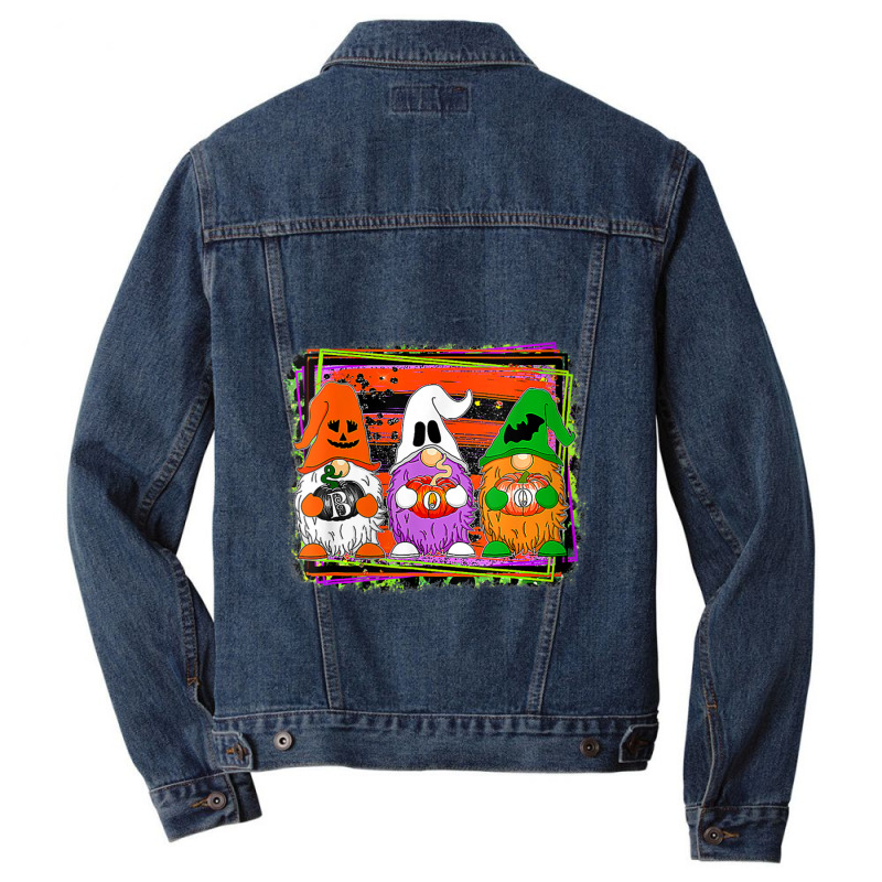 Womens Halloween Gnomes Autumn Pumpkin Fall Costume Funny Holiday Men Denim Jacket | Artistshot