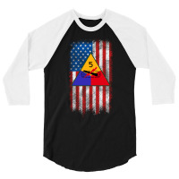 5th Armored Division 5th Ad American Flag Long Sleeve T Shirt 3/4 Sleeve Shirt | Artistshot