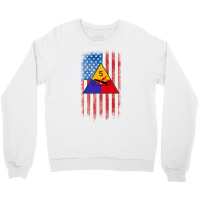 5th Armored Division 5th Ad American Flag Long Sleeve T Shirt Crewneck Sweatshirt | Artistshot