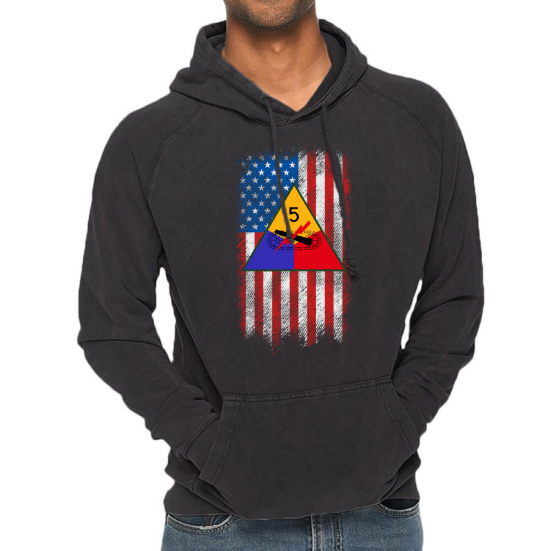 5th Armored Division 5th Ad American Flag Long Sleeve T Shirt Vintage Hoodie | Artistshot