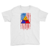 5th Armored Division 5th Ad American Flag Long Sleeve T Shirt Youth Tee | Artistshot