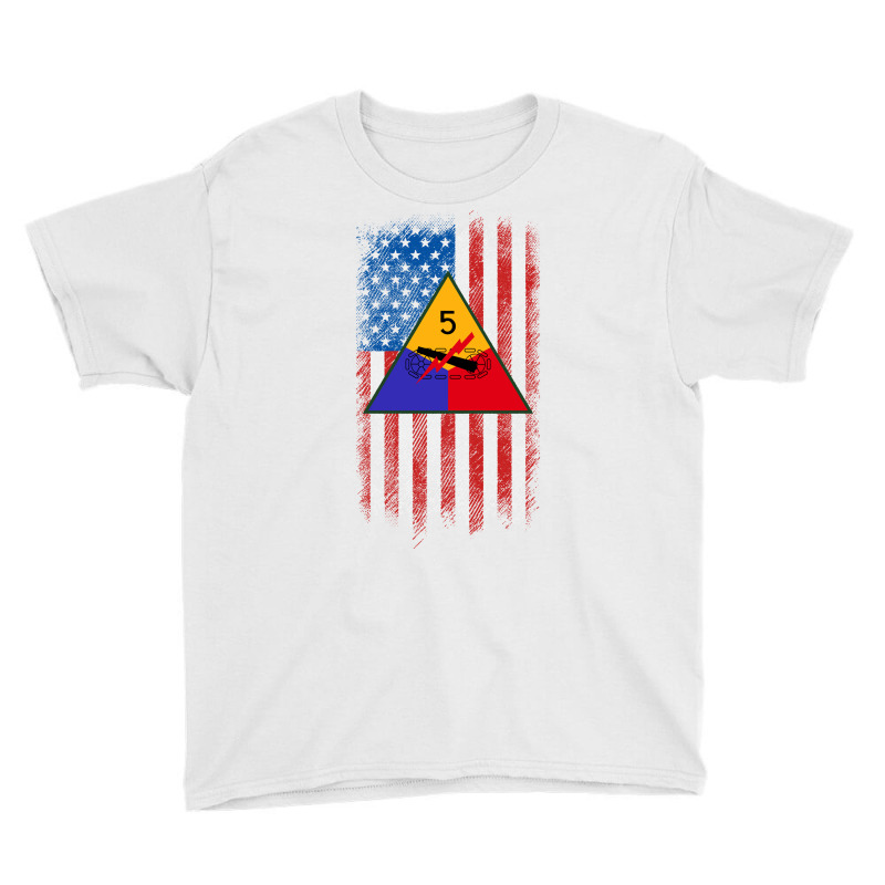 5th Armored Division 5th Ad American Flag Long Sleeve T Shirt Youth Tee | Artistshot