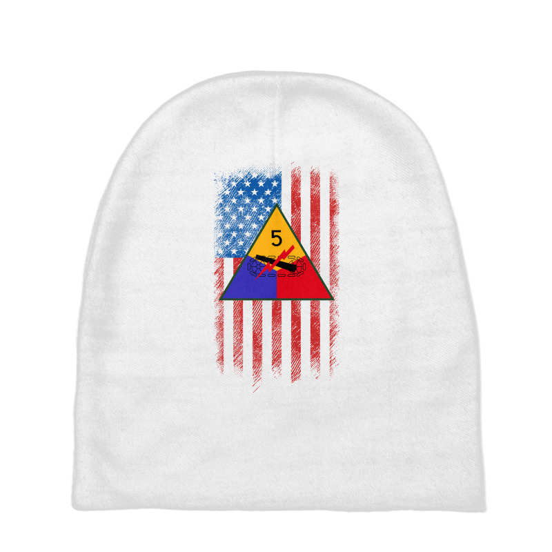 5th Armored Division 5th Ad American Flag Long Sleeve T Shirt Baby Beanies | Artistshot