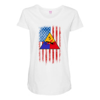 5th Armored Division 5th Ad American Flag Long Sleeve T Shirt Maternity Scoop Neck T-shirt | Artistshot