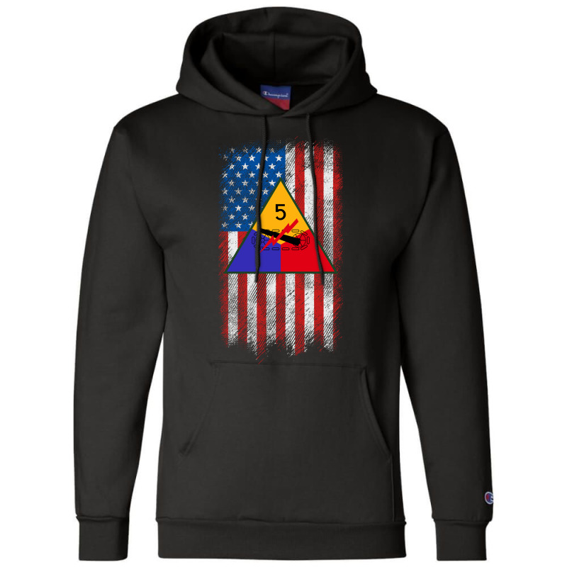 5th Armored Division 5th Ad American Flag Long Sleeve T Shirt Champion Hoodie | Artistshot