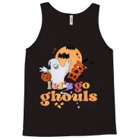 Retro Vintage Groovy Let's Go Ghouls Halloween Ghost Costume T Shirt Tank Top | Artistshot