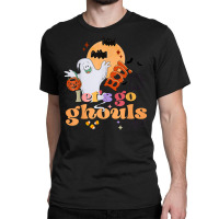 Retro Vintage Groovy Let's Go Ghouls Halloween Ghost Costume T Shirt Classic T-shirt | Artistshot