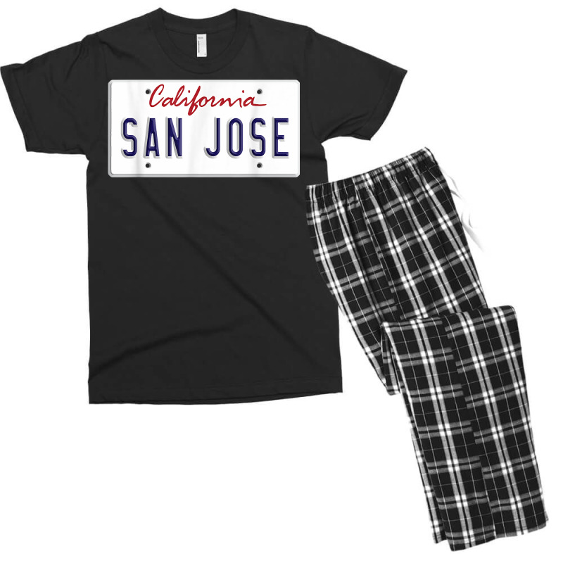 San Jose California Bay Area Silicone Valley License Plate T Shirt Men's T-shirt Pajama Set | Artistshot