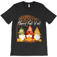 Womens Happy Fall Y'all Garden Gnome Hello Autumn Fall Season Gift T-shirt | Artistshot