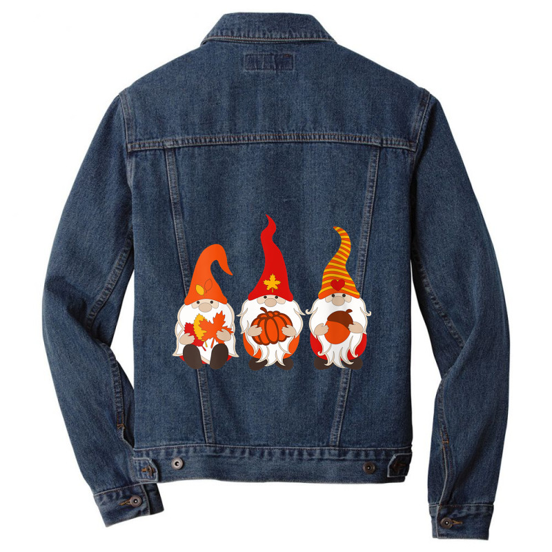 Womens Happy Fall Y'all Gnome Pumpkin Autumn Thanksgiving Boy Men Denim Jacket | Artistshot