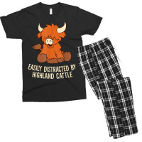 Scottish Highland Cattle   Easily Distracted Highland Cattle T Shirt Men's T-shirt Pajama Set | Artistshot