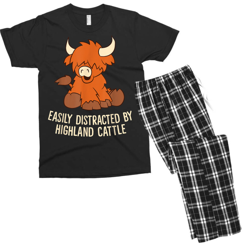 Scottish Highland Cattle   Easily Distracted Highland Cattle T Shirt Men's T-shirt Pajama Set | Artistshot