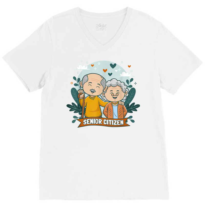 Senior Citizen Couple Old Senior Citizen T Shirt V-neck Tee | Artistshot