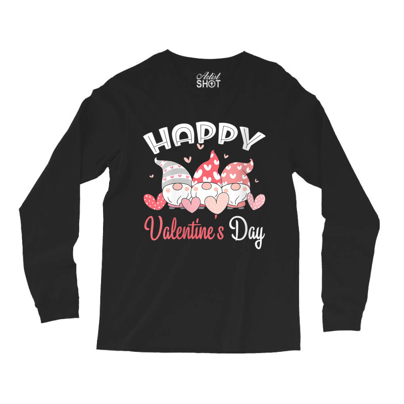 Womens Happy Valentine's Day Gnome Heart For Women Men Couples Long Sleeve Shirts | Artistshot