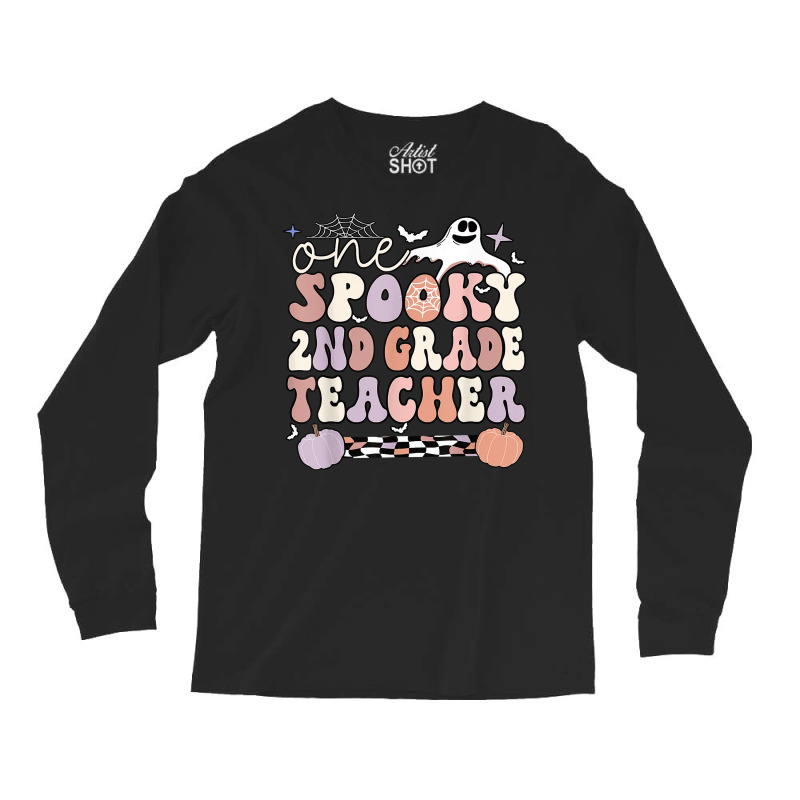 Spooky Second Grade Teacher Halloween 2nd Grade Teacher T Shirt Long Sleeve Shirts | Artistshot