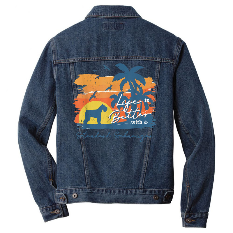 Standard Schnauzer Life Is Better Vintage Sunset T Shirt Men Denim Jacket | Artistshot