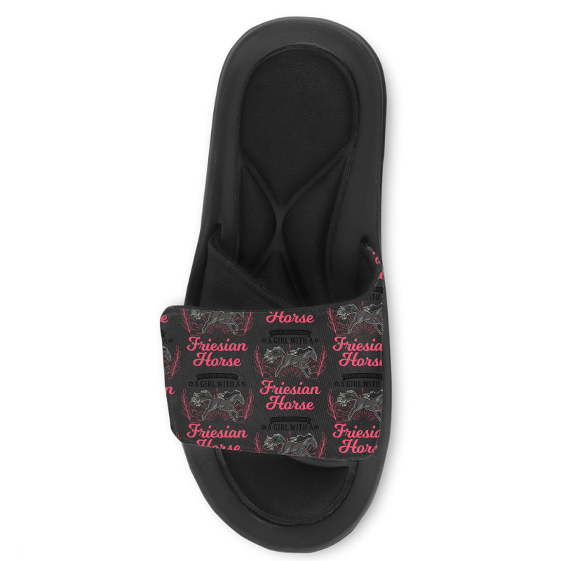 Friesian Horse T  Shirt Friesian Horse Girl T  Shirt Slide Sandal | Artistshot