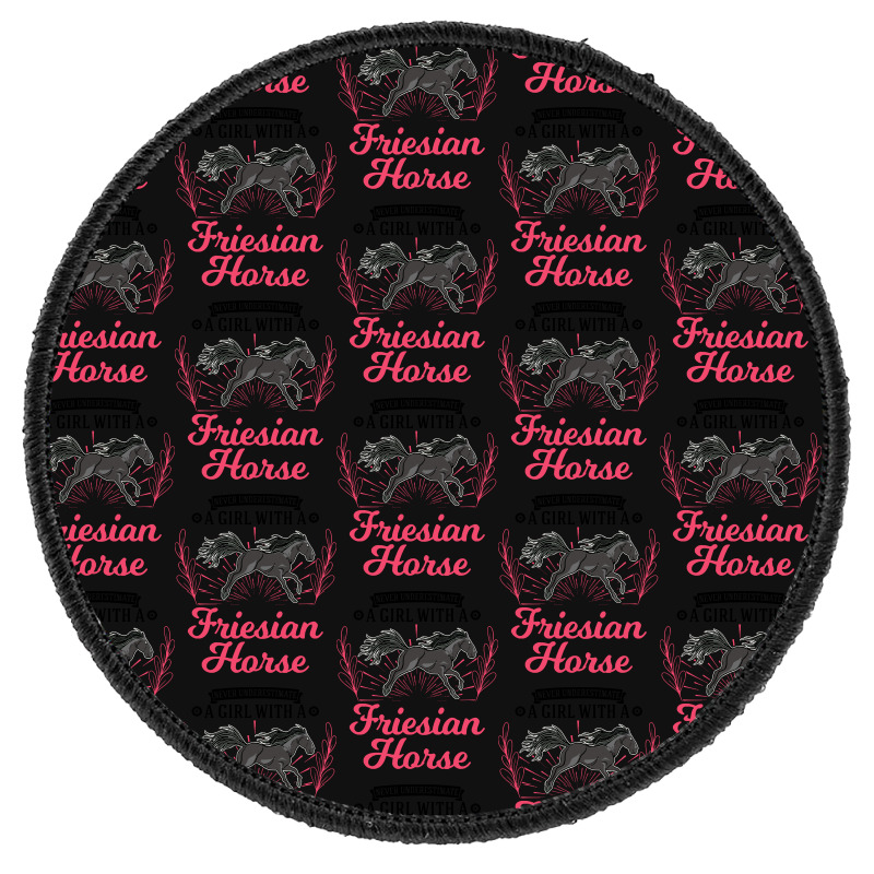 Friesian Horse T  Shirt Friesian Horse Girl T  Shirt Round Patch | Artistshot